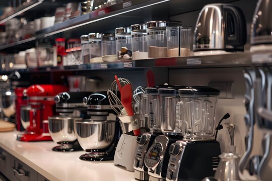 kitchen appliances aisle with with blender and mixer