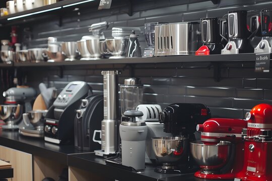 kitchen appliances aisle with with blender and mixer