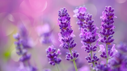 Fototapeta premium Close-Up of Lavender Flowers in a Field