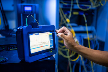 Testing signal  Fiber optic cables for readiness for use
