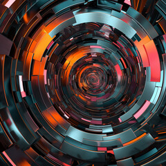 Colorful Illustration of Abstract Shapes: Vibrant and Dynamic Digital Art Featuring a Spectrum of Hues and Innovative Geometric Forms for Creative and Modern Design