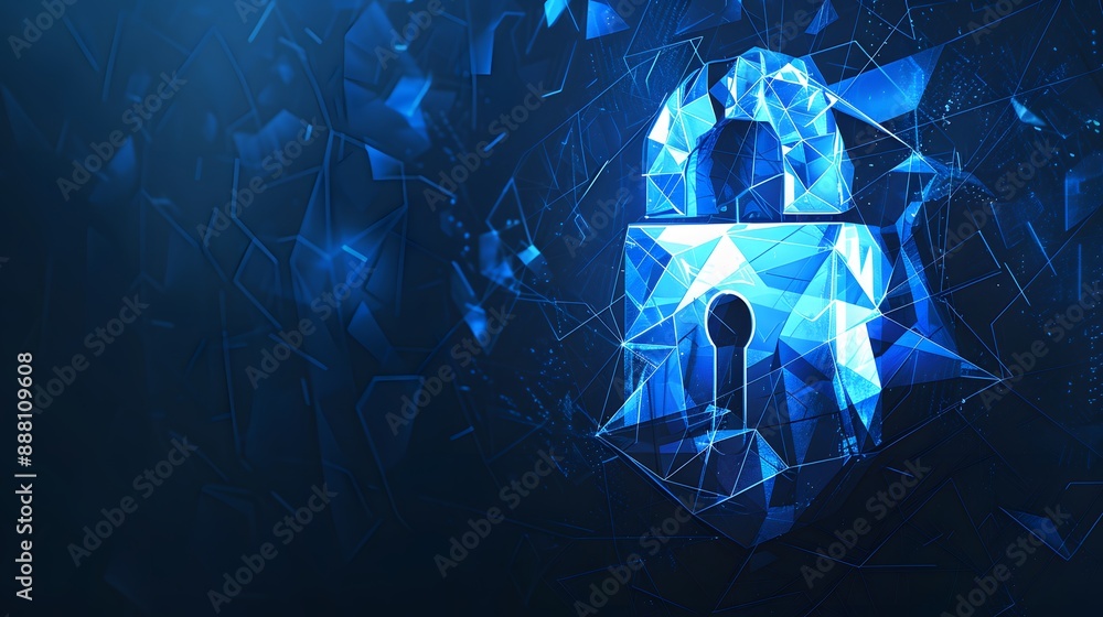 Poster cybersecurity and information or network protection. future technology web services for business and