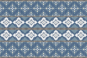 Navajo tribal vector seamless pattern. Native American ornament. Ethnic South Western decor style. Ikat Boho geometric ornament. Vector seamless pattern. Mexican blanket, rug. Woven carpet