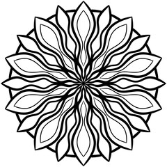 Mandala Line Art , transparent background, Design for a wallpaper Paint, illustration