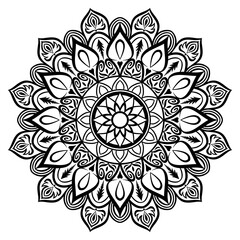 Mandala Line Art , transparent background, Design for a wallpaper Paint, illustration