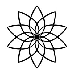 Mandala Line Art , transparent background, Design for a wallpaper Paint, illustration