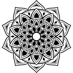 Mandala Line Art , transparent background, Design for a wallpaper Paint, illustration
