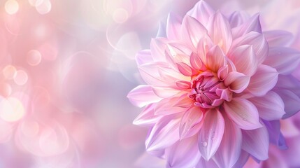 Fototapeta premium Delicate Pink Dahlia with Soft Bokeh