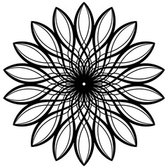 Mandala Line Art , transparent background, Design for a wallpaper Paint, illustration