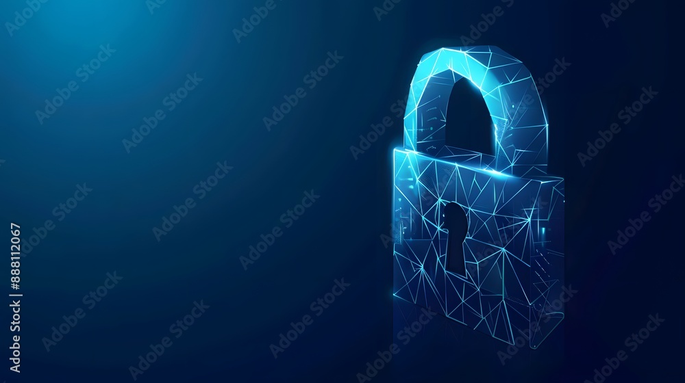 Poster cybersecurity and information or network protection. future technology web services for business and