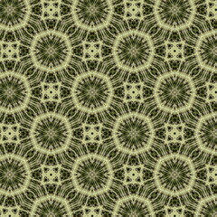 Forest light moss green Ivory color Mandala Flower ornament banner Textured background. Ornate illustration.