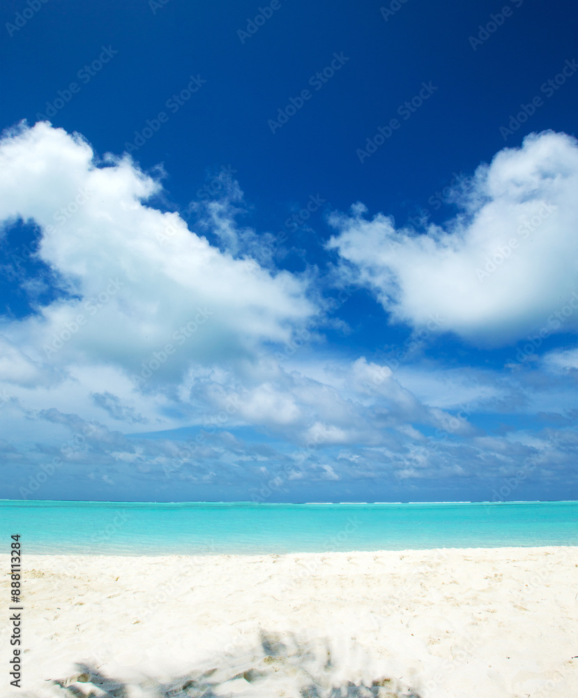 Poster beach and tropical sea . nature background