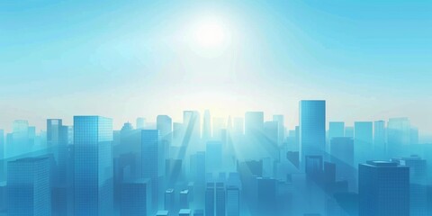 Abstract Vector Illustration, Futuristic blue Urban city Landscape with Advanced Smart City Technology, Graphic Resources, Wallpapers, Brochure, Websites, banner design, Advertising, web, background 