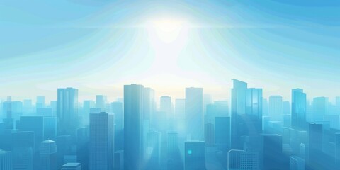 Abstract Vector Illustration, Futuristic blue Urban city Landscape with Advanced Smart City Technology, Graphic Resources, Wallpapers, Brochure, Websites, banner design, Advertising, web, background 