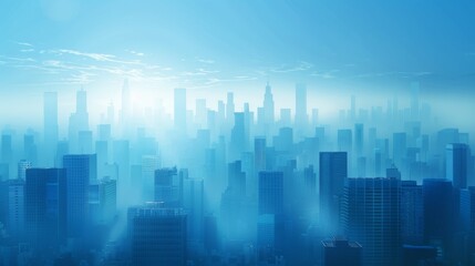 Abstract Vector Illustration, Futuristic blue Urban city Landscape with Advanced Smart City Technology, Graphic Resources, Wallpapers, Brochure, Websites, banner design, Advertising, web, background 