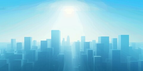 Abstract Vector Illustration, Futuristic blue Urban city Landscape with Advanced Smart City Technology, Graphic Resources, Wallpapers, Brochure, Websites, banner design, Advertising, web, background 