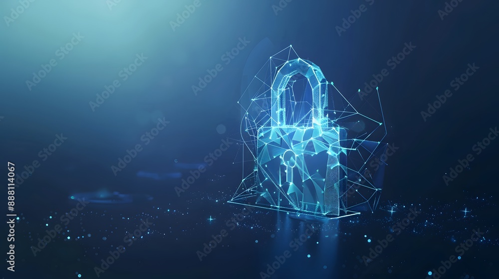 Poster cybersecurity and information or network protection. future technology web services for business and