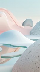 Computer generated landscape with mountains and clouds