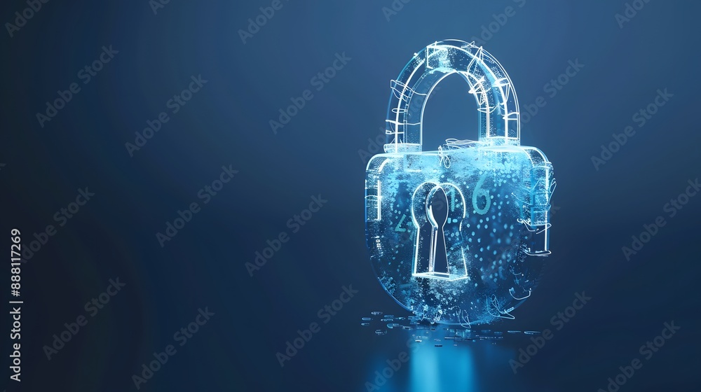Poster cybersecurity and information or network protection. future technology web services for business and