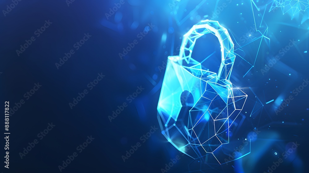 Poster cybersecurity and information or network protection. future technology web services for business and