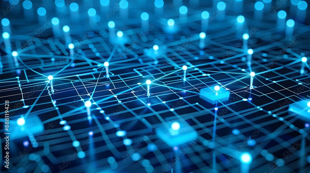 Poster cybersecurity and information or network protection. future technology web services for business and