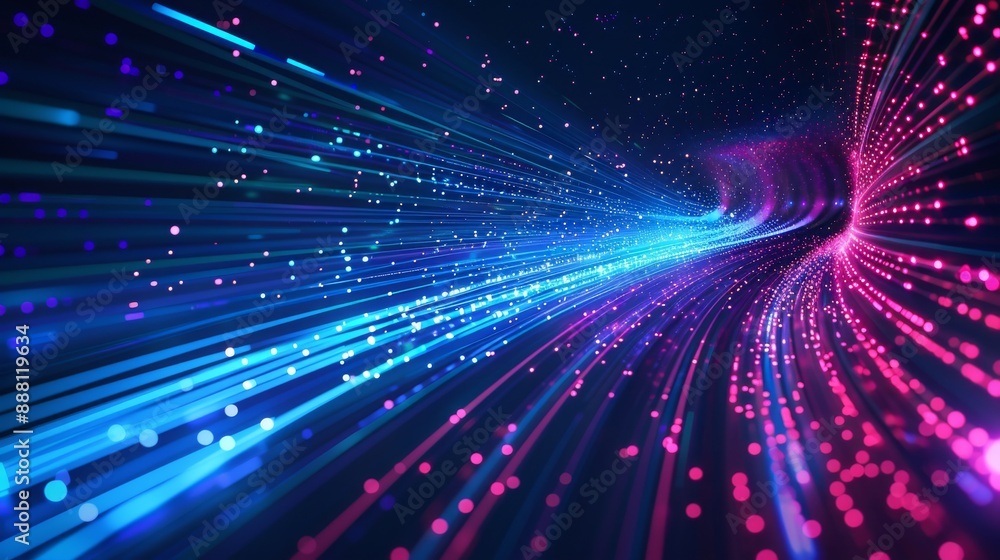 Poster this dynamic background illustrates an abstract information flow, ideal for tech concepts and design