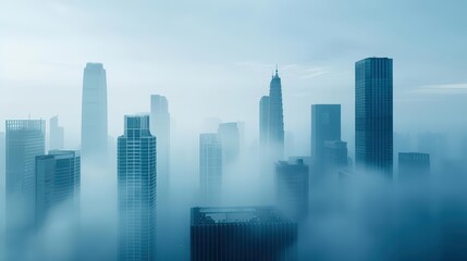 Obraz premium Smart city air quality monitoring network