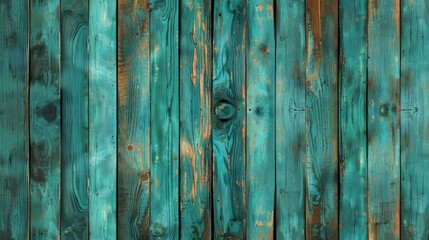 Vintage wooden planks with a turquoise texture