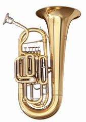 Fototapeta premium The isolated tuba in this photograph showcases its elegant design and polished finish.