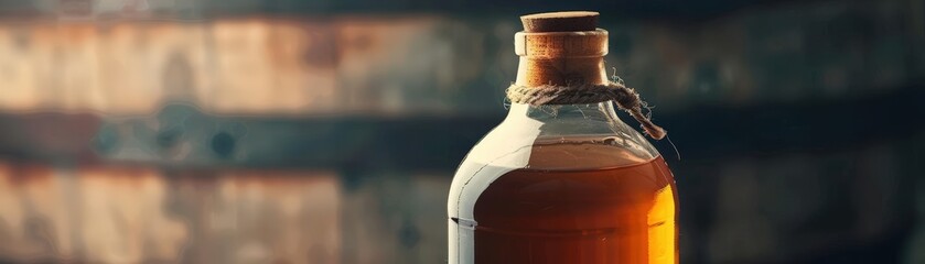 Close-up RAW Style of Artisanal mead fermentation, ancient honey wine