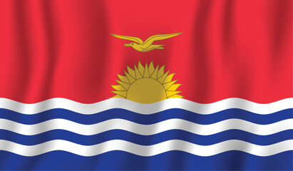 Realistic Kiribati national flag perfect color, scale, and proportion.