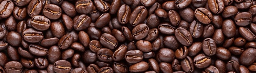 Fototapeta premium Close-up RAW Style of Premium Colombian coffee beans, single-origin source