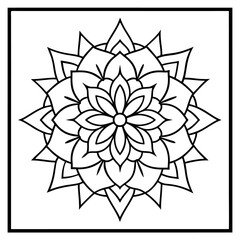 Relaxing and easy mandala design for coloring book, tattoo or mehndi design and wall art