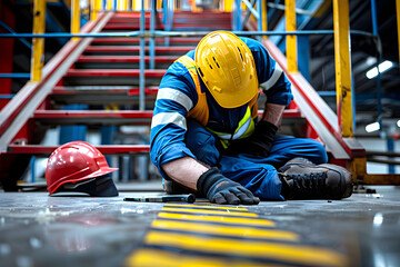 The Weight of the Fall: A Worker's Moment of Pain