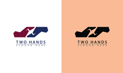 two hands together logo icon vector