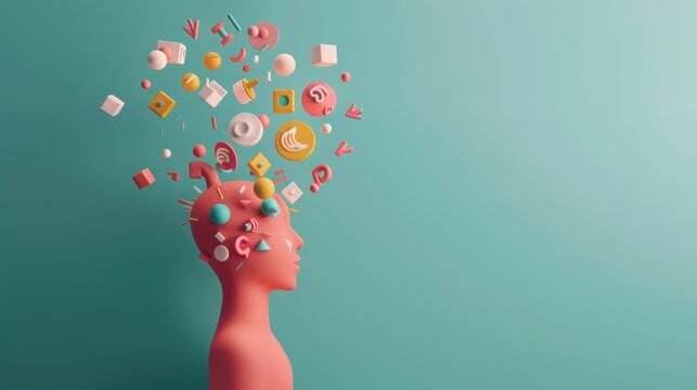 An eye-catching visual display of current marketing buzzwords and trends, with generous copy space for creating personalized content or messages.