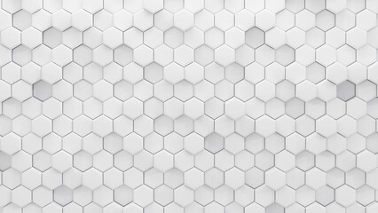 16:9｜モノトーンのハニカム構造の背景素材