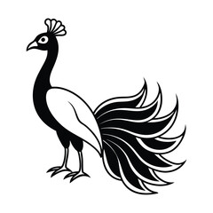 Peacock Silhouette Vector Illustration 
