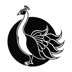 Peacock Silhouette Vector Illustration 
