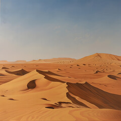 Fototapeta na wymiar The vast deserts the Sahara stretch endlessly across North Africa, encompassing landscape breathtaking beauty and harsh extremes.This immense desert,largest hot desert in the world, spans over several