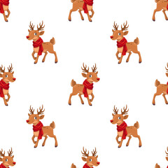 Merry Christmas Cartoon Seamless Pattern Illustration