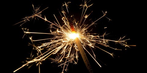 Obraz premium sparkler on black , copy space concept for wallpaper or background