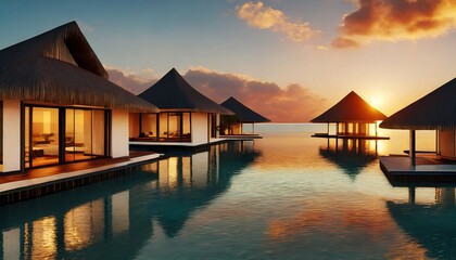 Obraz premium sunset in the maldives