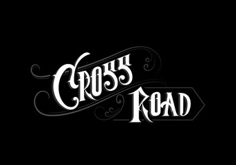 CROSS ROAD lettering custom style design