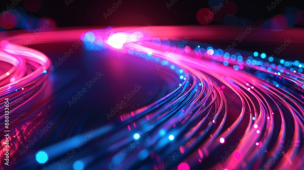 Poster a dynamic technology background with speed lines is an abstract illustration of information flow tha