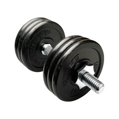 Naklejka premium Black dumbbell. Isolated on transparent background. 