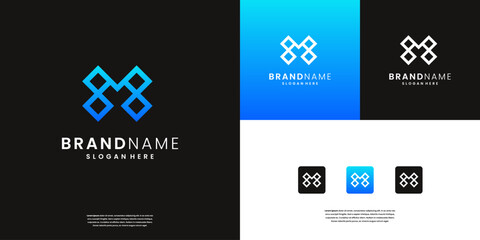 Luxury letter M logo design template