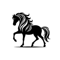 Black nnd White vector Horse Silhouette image
