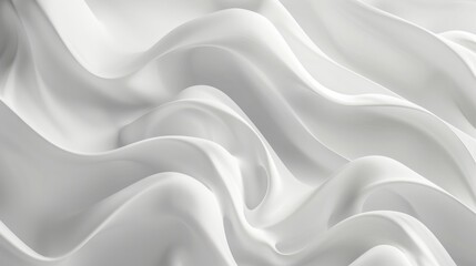 Obraz premium Abstract White Drapery with Smooth, Wavy Lines