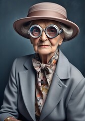 Stylish old lady model